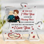 Custom Name Missing Piece Couple Gifts - Personalized Shaped Acrylic Plaque