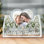 Custom Photo Heart Floral Gifts for Women - Personalized Shaped Acrylic Plaque