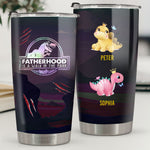 Custom Name Dinosaur Fatherhood Gifts for Dads - Personalized Tumbler
