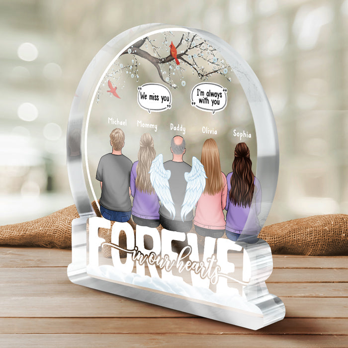 Custom Family Angel Memorial Gifts - Personalized Shaped Acrylic Plaque