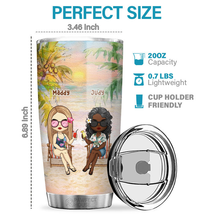 Here's To Another Year Of Bonding Over Alcohol - Personalized Tumbler - Gift For Bestie
