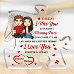 Custom Name Missing Piece Couple Gifts - Personalized Shaped Acrylic Plaque
