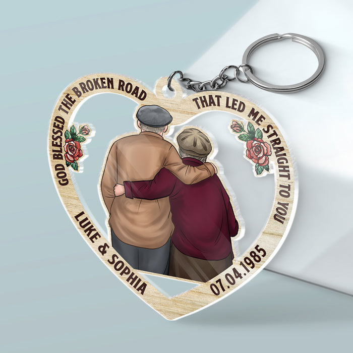 Custom Name Anniversary Gifts for Couples - Personalized Acrylic Keychain