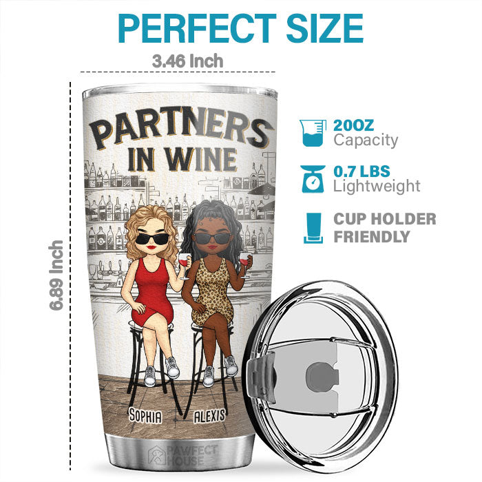 Custom Name Wine Gifts for Best Friends - Personalized Tumbler