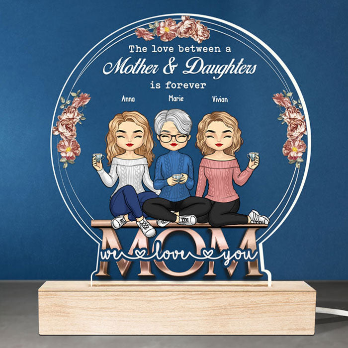 Custom Name Mother and Daughters Gifts - Personalized 3D LED Light