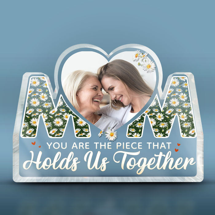 Custom Photo Heart Floral Gifts for Women - Personalized Shaped Acrylic Plaque