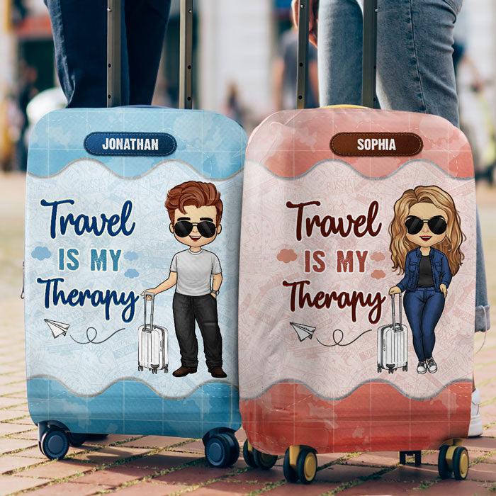Collect Moments Not Things - Travel Personalized Custom Luggage Cover - Gift For Traveling Lovers