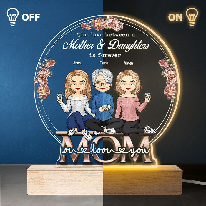 Custom Name Mother and Daughters Gifts - Personalized 3D LED Light
