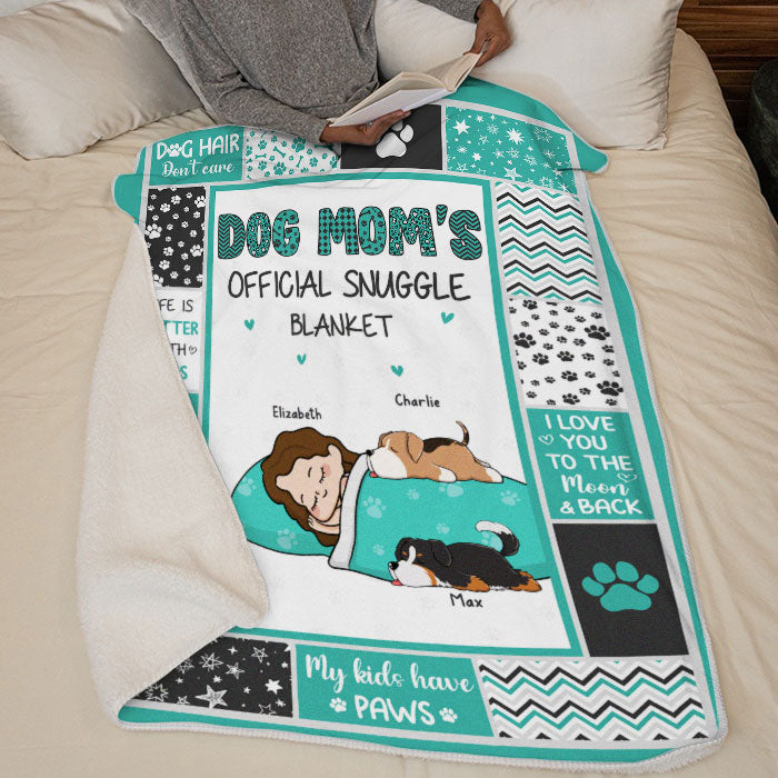 Custom Name Dog Mom Gifts for Dog Lovers - Personalized Blanket