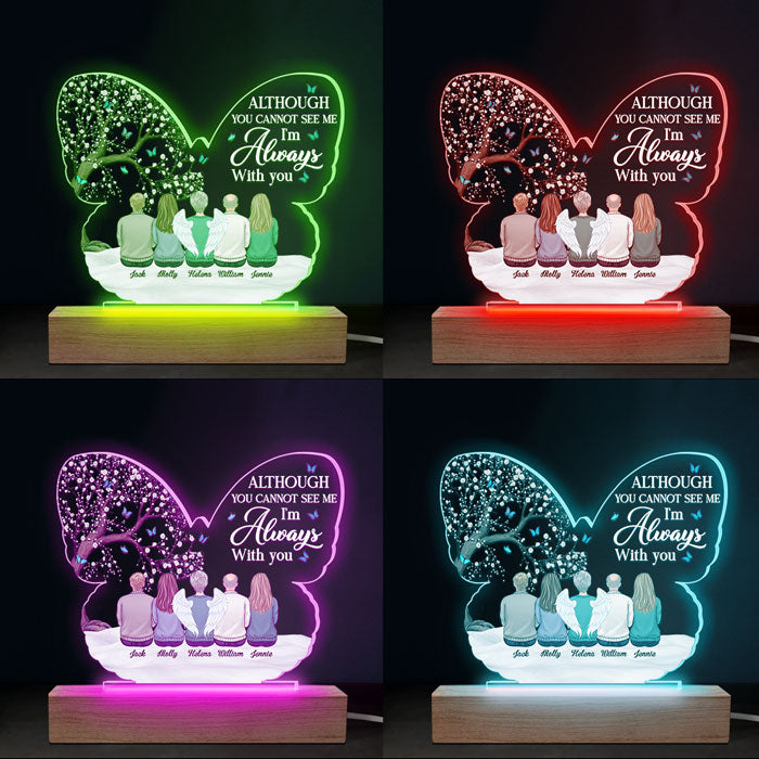 Custom Name Memorial Angel Family Gifts - Personalized 3D LED Light