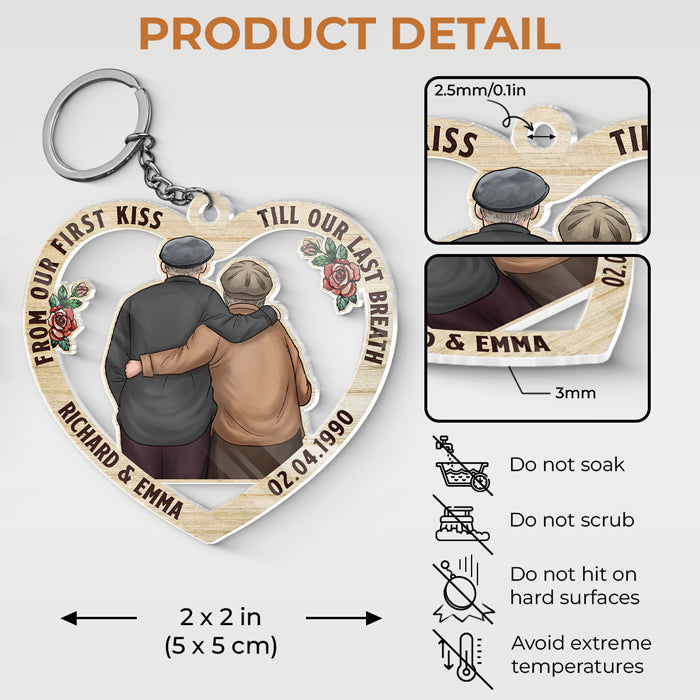 Custom Name Anniversary Gifts for Couples - Personalized Acrylic Keychain