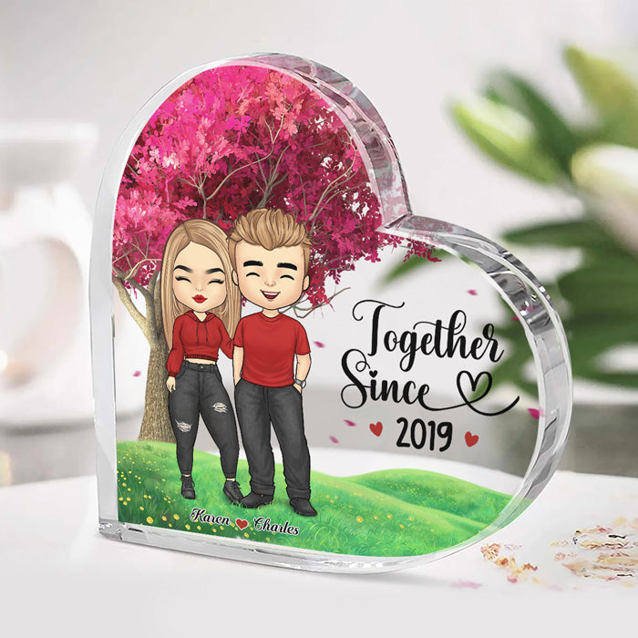 Custom Name Anniversary Couple Gifts - Personalized Shaped Acrylic Plaque