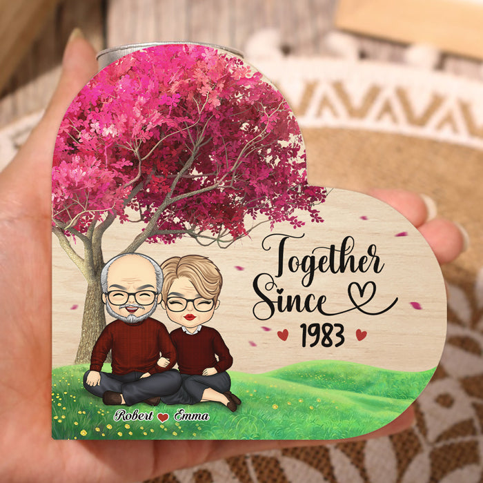 Custom Name Anniversary Couple Gifts - Personalized Color Candle Holder