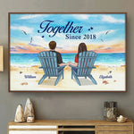 Custom Name Beach Couple Decor - Personalized Poster