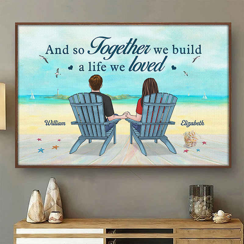 Custom Name Beach Couple Decor - Personalized Poster