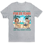 Custom Name 25th Anniversary Beach Couple Gifts - Personalized Apparel