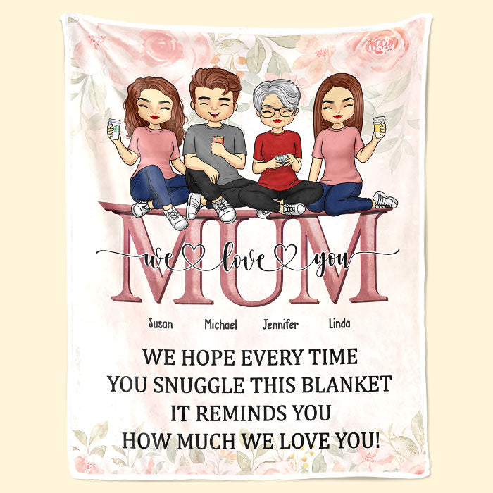 Custom Name Family Gifts for Mom - Personalized Blanket