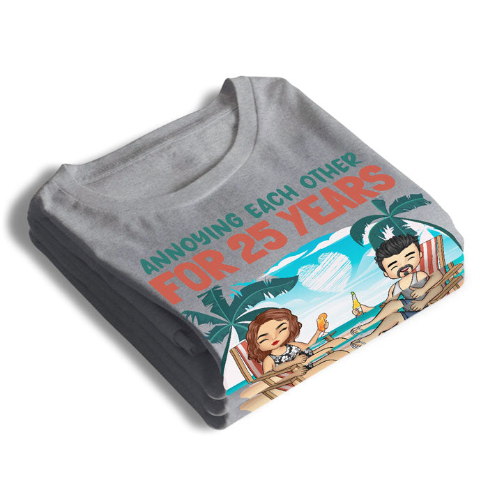 Custom Name 25th Anniversary Beach Couple Gifts - Personalized Apparel