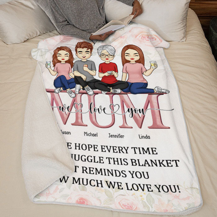 Custom Name Family Gifts for Mom - Personalized Blanket