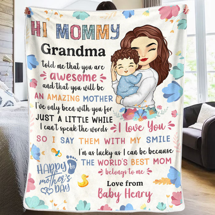 Custom Name Mother's Day Gifts for Mom - Personalized Blanket