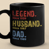 Like A Dad Just More Squatchy - Family Personalized Custom Black Mug - Birthday Gift For Dad