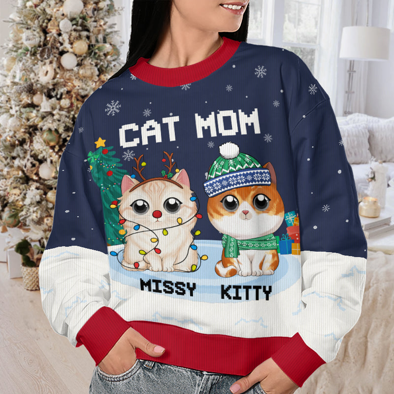 The Most Beautiful Time Of Year - Cat Personalized Custom Ugly Sweatshirt - Unisex Wool Jumper - Christmas Gift For Pet Owners, Pet Lovers