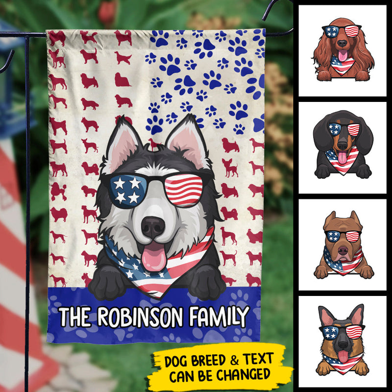 The American Family - 4th Of July Decoration - Personalized Dog Flag