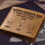 Custom Pet Portrait Father's Day Gifts for Dog Dads - Personalized Leather Wallet