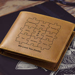 Custom Name Family Gifts for Dad - Personalized Leather Wallet