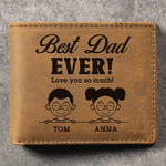 Custom Name Best Dad Gifts - Personalized Leather Wallet
