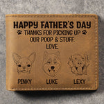 Custom Pet Portrait Father's Day Gifts for Dog Dads - Personalized Leather Wallet