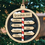 Custom Name Grandkids Christmas Gifts - Personalized 2 Layers Ornament