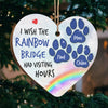 The Rainbow Bridge - Personalized Custom Heart Shaped Wood Christmas Ornament - Memorial Gift, Sympathy Gift, Christmas Gift