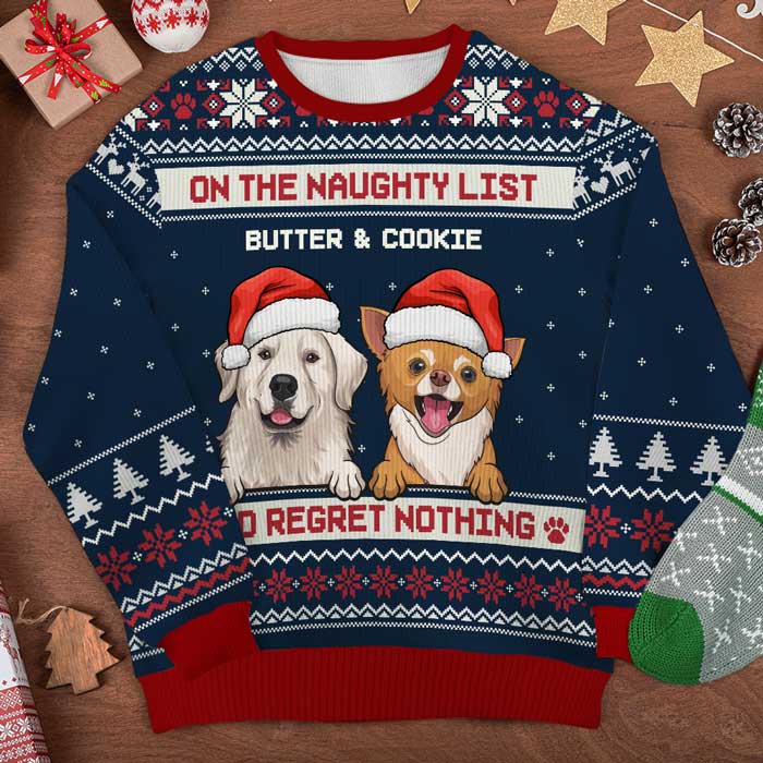 Funny Naughty List Christmas Gifts for Dog Lovers - Festive Sweatshirt
