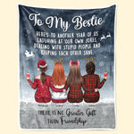 Custom Name Christmas Bestie Gifts for Women - Personalized Blanket