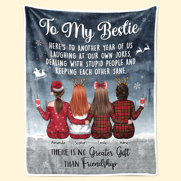 Custom Name Christmas Bestie Gifts for Women - Personalized Blanket