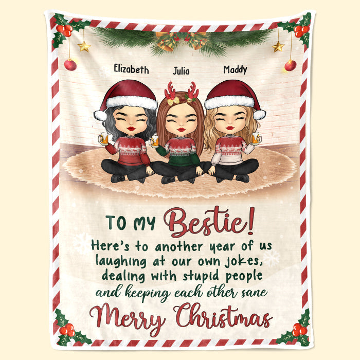 Custom Name Christmas Bestie Gifts - Personalized Blanket