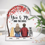 Custom Name Couple and Dog Lover Gifts - Personalized Shaped Acrylic Plaque