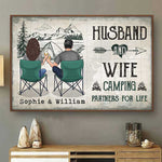 Custom Name Husband Wife Camping Gifts for Couples - Personalized Poster