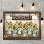 Custom Name Sunflower Garden Decor for Grandma - Personalized Canvas