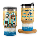 Custom Name Husband Wife Family Travel Gifts - Personalized Can Cooler