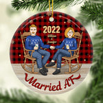 Custom Name and Year Christmas Gifts for Couples - Personalized Ornament