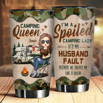 Custom Name Funny Camping Queen Gifts for Women - Personalized Tumbler