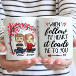 Custom Name Follow My Heart Couple Gifts - Personalized Mugs