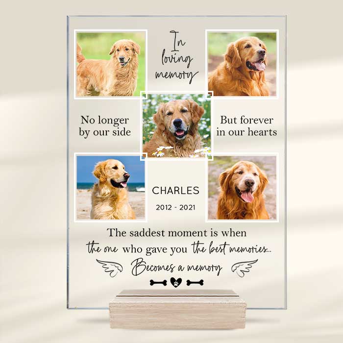 No Longer By Our Side But Forever In Our Hearts - Upload Image - Personalized Acrylic Plaque
