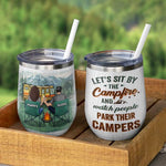 Custom Name Campfire Gifts for Campers - Personalized Wine Tumbler