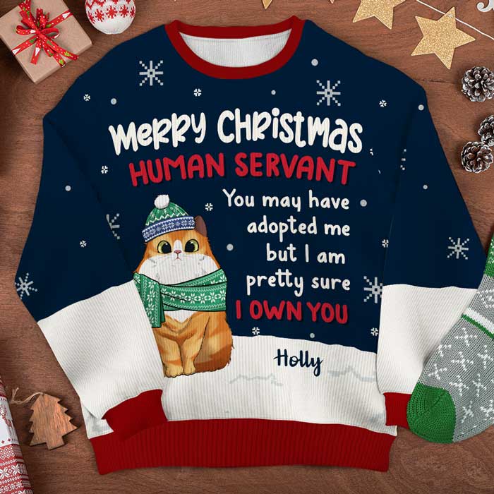 Custom Name Funny Cat Christmas Gifts for Cat Lovers - Personalized Sweatshirt