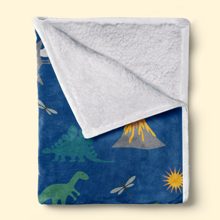 Custom Name Dinosaur Adventure Gifts for Kids - Personalized Blanket