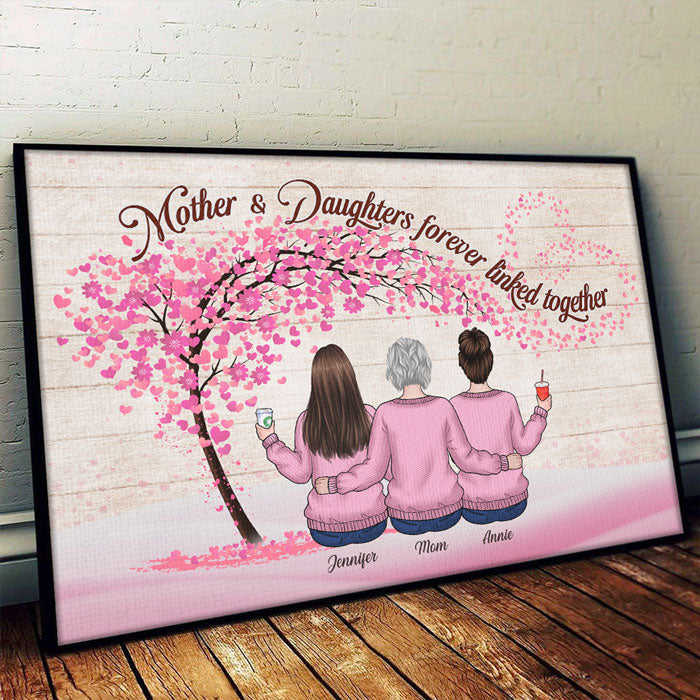 Custom Name Mother Daughter Gifts - Personalized Poster
