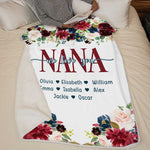 Custom Family Name Gifts for Nana - Personalized Blanket